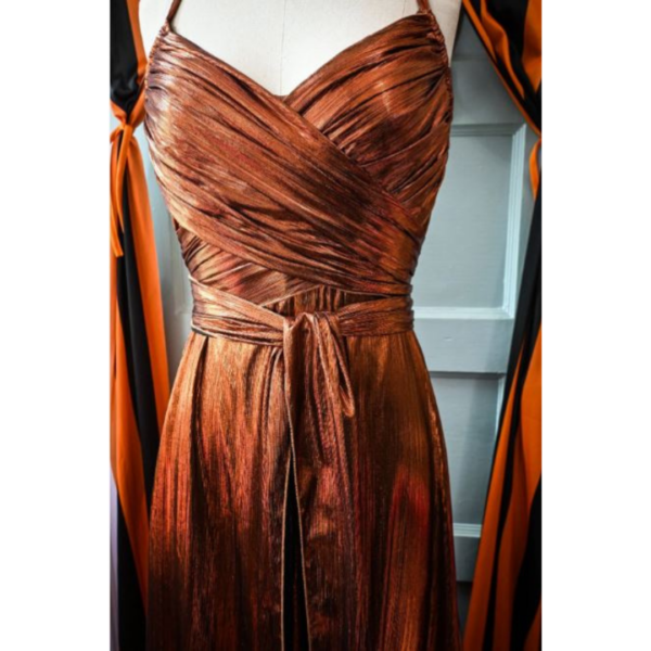 LIBERTY HI-LO COPPER METALLIC KNIT DRESS (Plus Size Only) by Wax Poetic