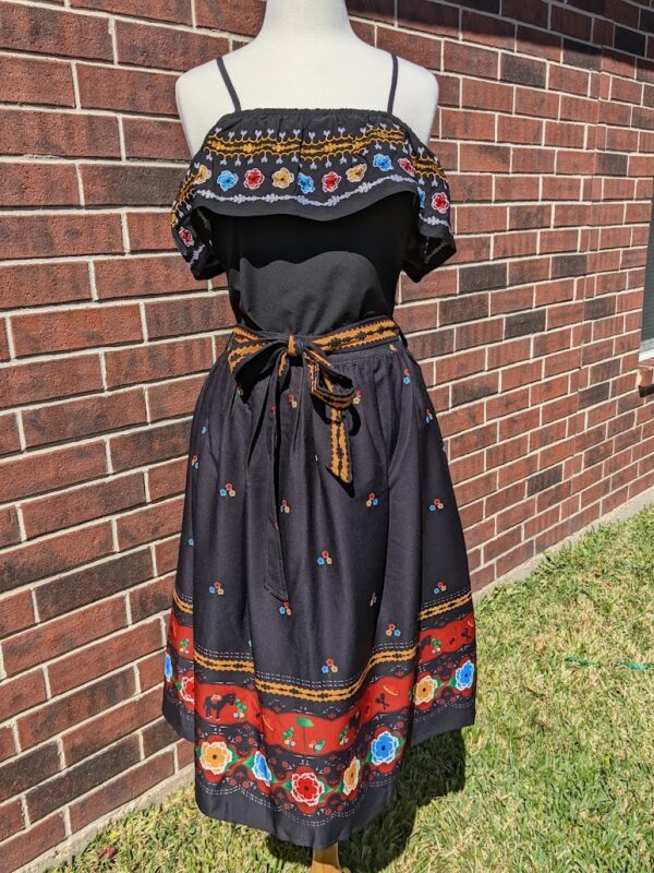 Border Print A-Line Skirt by Voodoo Vixen