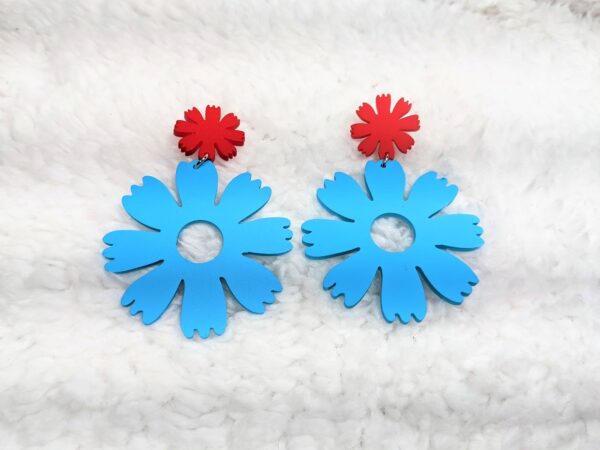 Flower Power Earrings in Blue