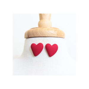 My Red Heart Stud Earrings