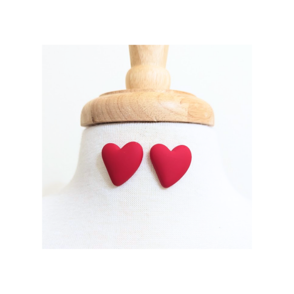 My Red Heart Stud Earrings